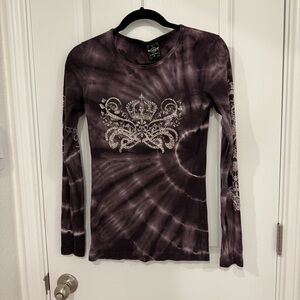 Sledge USA "A New Kind" Women's Tie-Dye Long Sleeve Top Size M Grunge Y2K VTG